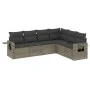 6-piece garden furniture set and gray synthetic rattan cushions by , Garden sets - Ref: Foro24-3220209, Price: 375,48 €, Disc...