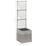 Trellis and flowerbed 1 pot gray synthetic rattan 30x30x107 cm by vidaXL, Pots and planters - Ref: Foro24-46933, Price: 65,80...