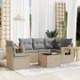 Juego de sofás jardín con cojines 6 pzas ratán sintético beige de , Conjuntos de jardín - Ref: Foro24-3220178, Precio: 388,20...