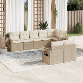 Gartensofa-Set mit beigen Kissen 8 Stück PE-Rattan von , Gartensets - Ref: Foro24-3220417, Preis: 564,56 €, Rabatt: %