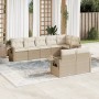 Gartensofa-Set mit beigen Kissen 8 Stück PE-Rattan von , Gartensets - Ref: Foro24-3220417, Preis: 564,56 €, Rabatt: %