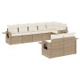 Gartensofa-Set mit beigen Kissen 8 Stück PE-Rattan von , Gartensets - Ref: Foro24-3220417, Preis: 564,56 €, Rabatt: %