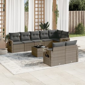 9-piece garden furniture set and gray synthetic rattan cushions by , Garden sets - Ref: Foro24-3220429, Price: 581,93 €, Disc...