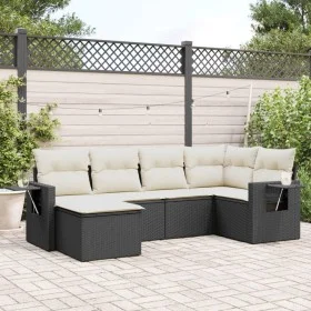 6-piece garden sofa set and black synthetic rattan cushions by , Garden sets - Ref: Foro24-3220455, Price: 369,20 €, Discount: %