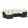 6-teiliges Gartensofa-Set und schwarze synthetische Rattankissen von , Gartensets - Ref: Foro24-3220455, Preis: 369,20 €, Rab...