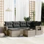 7-piece garden sofa set with gray PE rattan cushions by , Garden sets - Ref: Foro24-3220469, Price: 411,90 €, Discount: %