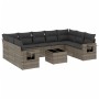 Set de sofás de jardín 10 pzas con cojines ratán sintético gris de , Conjuntos de jardín - Ref: Foro24-3220609, Precio: 590,8...