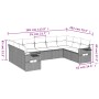 9-teiliges Gartenmöbel-Set und graue synthetische Rattankissen von , Gartensets - Ref: Foro24-3220599, Preis: 546,16 €, Rabat...