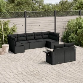8-teiliges Gartensofa-Set und schwarze synthetische Rattankissen von , Gartensets - Ref: Foro24-3220614, Preis: 591,23 €, Rab...