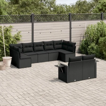 8-teiliges Gartensofa-Set und schwarze synthetische Rattankissen von , Gartensets - Ref: Foro24-3220614, Preis: 591,23 €, Rab...