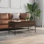 Brown oak metal engineered wood coffee table 100x50x45cm by , Coffee table - Ref: Foro24-845400, Price: 69,44 €, Discount: %
