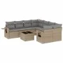 9-teiliges Gartensofa-Set mit beigen synthetischen Rattankissen von , Gartensets - Ref: Foro24-3219958, Preis: 552,49 €, Raba...