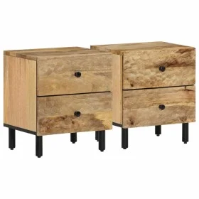 Nachttische 2 Stück aus massivem Mangoholz 40x33x46 cm von , Nachttische - Ref: Foro24-356890, Preis: 120,89 €, Rabatt: %