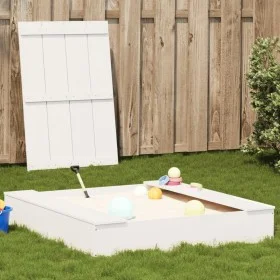 Sandbox with lid solid white pine wood 111x111x19.5 cm by , sandboxes - Ref: Foro24-832607, Price: 99,00 €, Discount: %
