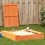Sandbox with lid solid brown pine wood 111x111x19.5 cm by , sandboxes - Ref: Foro24-844658, Price: 81,43 €, Discount: %