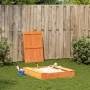 Sandbox with lid solid brown pine wood 111x111x19.5 cm by , sandboxes - Ref: Foro24-844658, Price: 81,43 €, Discount: %