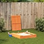 Sandkasten mit Deckel aus massivem braunem Kiefernholz 111x111x19,5 cm von , Sandkästen - Ref: Foro24-844658, Preis: 82,29 €,...
