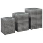 3 Stück Beistelltische Glasoberfläche synthetisches Rattangrau von vidaXL, Seitentische - Ref: Foro24-46985, Preis: 115,34 €,...
