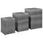 Set of 3 side tables with glass surface and synthetic gray rattan. by vidaXL, Side tables - Ref: Foro24-46985, Price: 113,99 ...