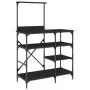 Kitchen shelving wood engineering black metal 90x40x132 cm by , Kitchen utensil containers - Ref: Foro24-845416, Price: 83,39...