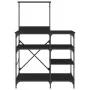 Kitchen shelving wood engineering black metal 90x40x132 cm by , Kitchen utensil containers - Ref: Foro24-845416, Price: 83,39...