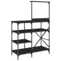 Kitchen shelving wood engineering black metal 90x40x132 cm by , Kitchen utensil containers - Ref: Foro24-845416, Price: 83,39...