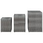 3 Stück Beistelltische Glasoberfläche synthetisches Rattangrau von vidaXL, Seitentische - Ref: Foro24-46985, Preis: 115,34 €,...