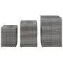 Set of 3 side tables with glass surface and synthetic gray rattan. by vidaXL, Side tables - Ref: Foro24-46985, Price: 113,99 ...