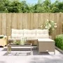L-förmiges Gartensofa mit beigem PE-Rattantisch und Kissen von , Outdoor-Sofas - Ref: Foro24-365575, Preis: 246,09 €, Rabatt: %