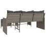L-förmiges Gartensofa mit Tisch und grauen PE-Rattankissen von , Outdoor-Sofas - Ref: Foro24-365582, Preis: 233,42 €, Rabatt: %
