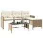 L-förmiges Gartensofa mit beigem PE-Rattantisch und Kissen von , Outdoor-Sofas - Ref: Foro24-365575, Preis: 246,09 €, Rabatt: %