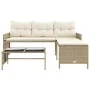 L-förmiges Gartensofa mit beigem PE-Rattantisch und Kissen von , Outdoor-Sofas - Ref: Foro24-365575, Preis: 246,09 €, Rabatt: %