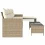 L-förmiges Gartensofa mit beigem PE-Rattantisch und Kissen von , Outdoor-Sofas - Ref: Foro24-365575, Preis: 246,09 €, Rabatt: %