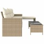 L-förmiges Gartensofa mit beigem PE-Rattantisch und Kissen von , Outdoor-Sofas - Ref: Foro24-365575, Preis: 240,63 €, Rabatt: %