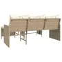 L-förmiges Gartensofa mit beigem PE-Rattantisch und Kissen von , Outdoor-Sofas - Ref: Foro24-365575, Preis: 246,09 €, Rabatt: %