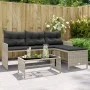 L-shaped garden sofa with table and light gray PE rattan cushions by , Outdoor sofas - Ref: Foro24-365577, Price: 251,28 €, D...