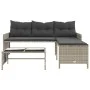 L-shaped garden sofa with table and light gray PE rattan cushions by , Outdoor sofas - Ref: Foro24-365577, Price: 251,28 €, D...