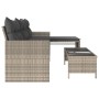 Sofá jardín forma de L con mesa y cojines ratán PE gris claro de , Sofás de exterior - Ref: Foro24-365577, Precio: 236,78 €