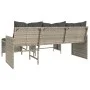 L-shaped garden sofa with table and light gray PE rattan cushions by , Outdoor sofas - Ref: Foro24-365577, Price: 251,28 €, D...