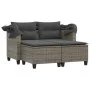 2-Sitzer-Gartensofa mit Markise und grauen PE-Rattanhockern von , Outdoor-Sofas - Ref: Foro24-365783, Preis: 348,55 €, Rabatt: %