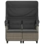 2-Sitzer-Gartensofa mit Markise und grauen PE-Rattanhockern von , Outdoor-Sofas - Ref: Foro24-365783, Preis: 348,55 €, Rabatt: %