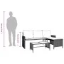 L-shaped garden sofa with table and light gray PE rattan cushions by , Outdoor sofas - Ref: Foro24-365577, Price: 251,28 €, D...