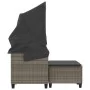 2-Sitzer-Gartensofa mit Markise und grauen PE-Rattanhockern von , Outdoor-Sofas - Ref: Foro24-365783, Preis: 348,55 €, Rabatt: %