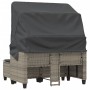 2 seater garden sofa with awning and gray PE rattan stools by , Outdoor sofas - Ref: Foro24-365783, Price: 292,23 €, Discount: %
