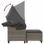 2-Sitzer-Gartensofa mit Markise und grauen PE-Rattanhockern von , Outdoor-Sofas - Ref: Foro24-365783, Preis: 348,55 €, Rabatt: %