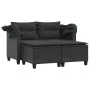 Sofá de jardín 2 plazas con toldo y taburetes ratán PE negro by , Outdoor sofas - Ref: Foro24-365781, Price: 309,58 €, Discou...
