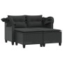 Sofá de jardín 2 plazas con toldo y taburetes ratán PE negro by , Outdoor sofas - Ref: Foro24-365781, Price: 273,07 €, Discou...