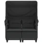 Sofá de jardín 2 plazas con toldo y taburetes ratán PE negro by , Outdoor sofas - Ref: Foro24-365781, Price: 309,58 €, Discou...