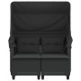 Sofá de jardín 2 plazas con toldo y taburetes ratán PE negro by , Outdoor sofas - Ref: Foro24-365781, Price: 273,07 €, Discou...