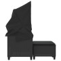 Sofá de jardín 2 plazas con toldo y taburetes ratán PE negro by , Outdoor sofas - Ref: Foro24-365781, Price: 273,07 €, Discou...